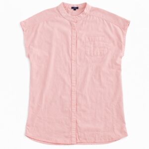 Ellos linen blend sleeveless box cut buttom down tunic shirt lagenlook sz 18/20